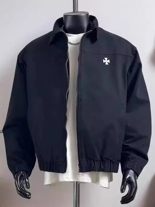 

Large Size 300 Pou American Retro Workwear Collared Jaet Men's Casual Waed Loose Outerwear Autumn Season Faion