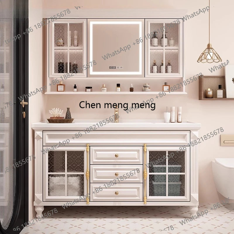 

Washbasin Toiletries Bathroom Cabinets Vanity Multifunction Toilet Modern Bathroom Cabinets Retro Oak Furniture Gabinetti
