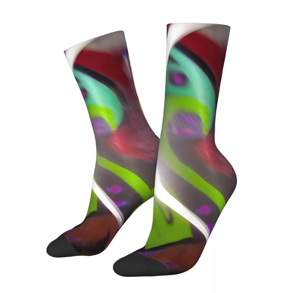 Graffiti Swirl Men's Socks Retro Harajuku Street Style Novelty Casual Crew Sock