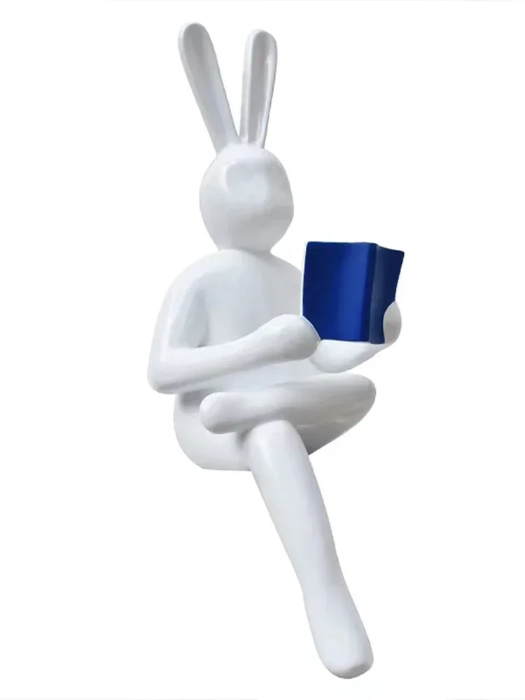 

# Hot Sales #Fiberglass Reading Rabbit Sculpture Customization Outdoor Indoor School Park Landscape Sculpture Hollow Floor Deco