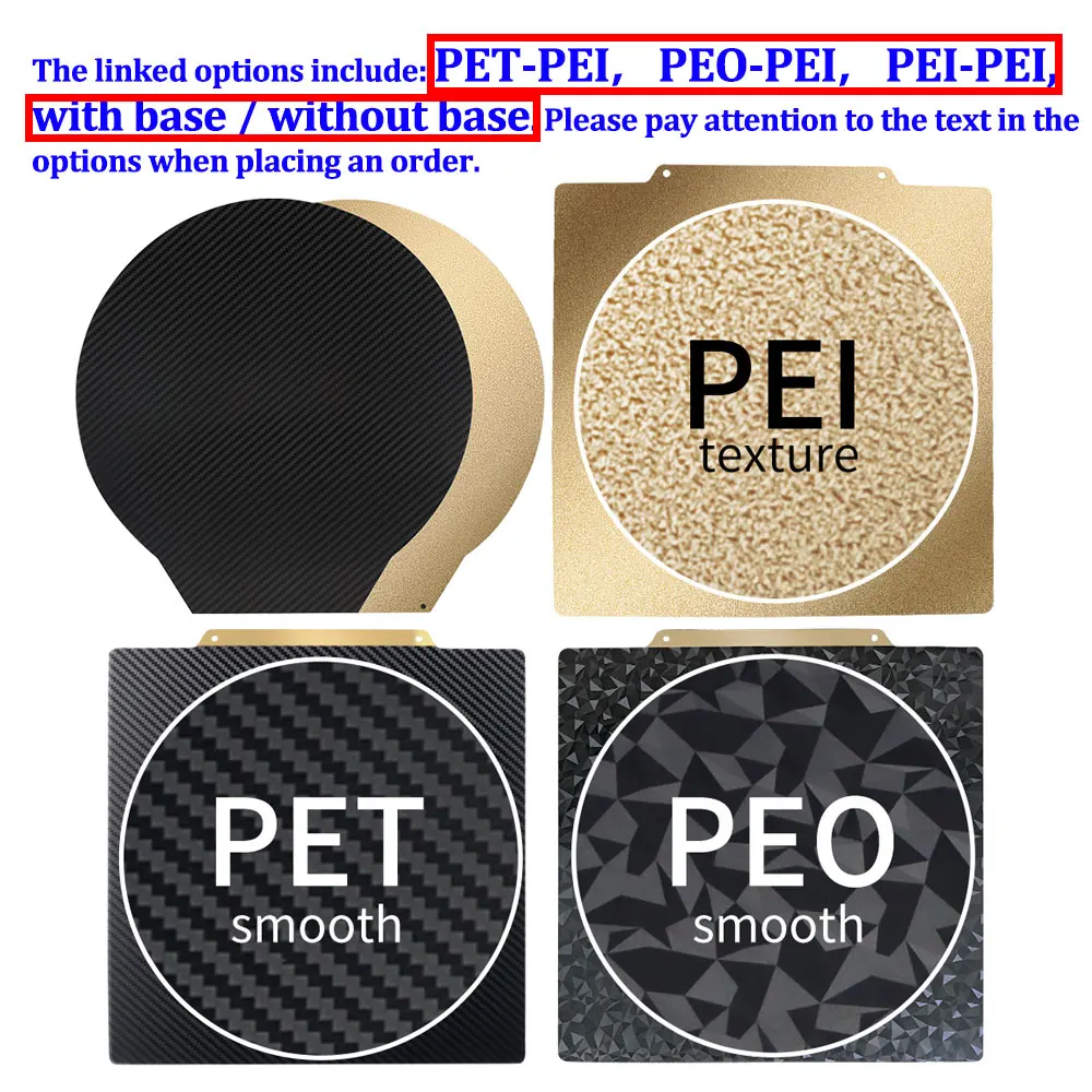 Double Sided Magnetic Build Plate PEO PET PEI PEY Spring Steel Sheet Pei Bed 257 220 235 310 350 241mm for Bambu Ender 3 Ender 5