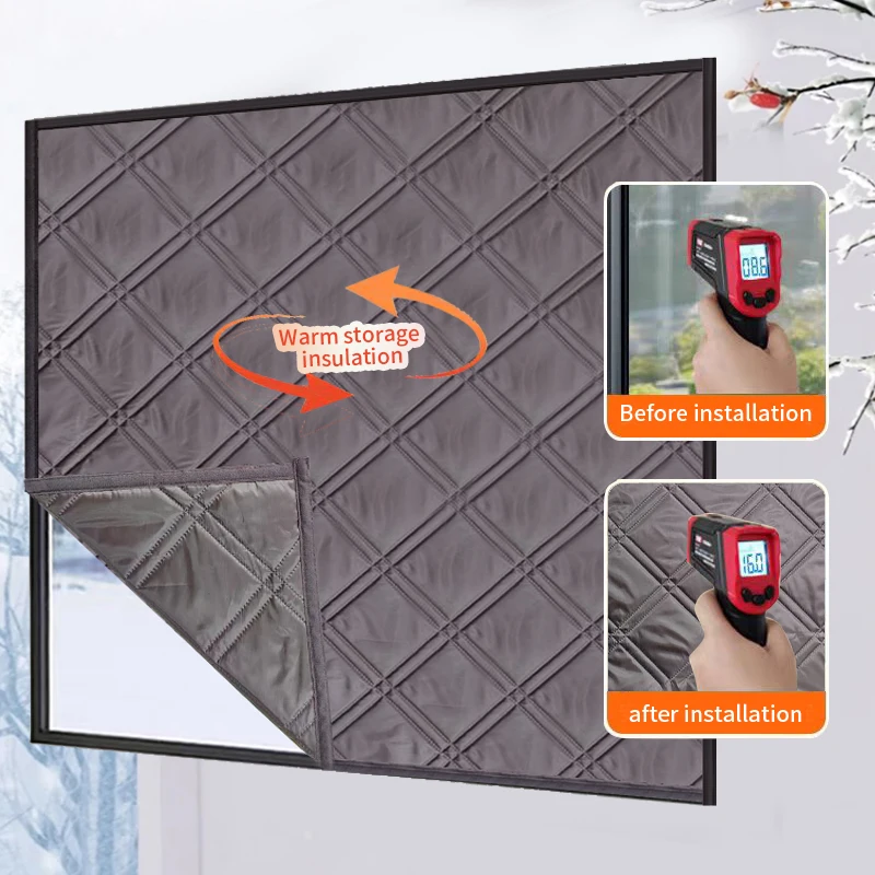 

New coffee colored,double-sided Oxford cloth windproof curtains,super thick and warm,sealed windows to block cold air，bedroom