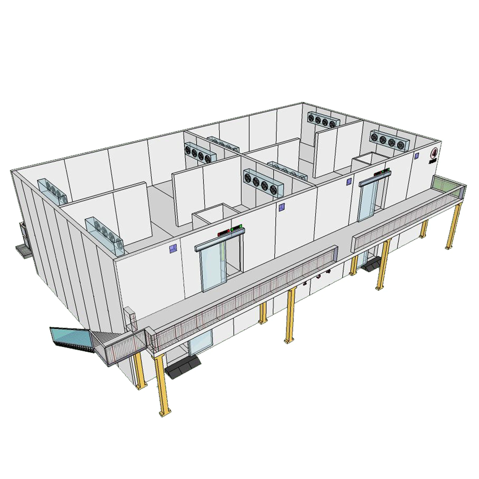 HBP 13HP planta de refrigeração pode relaxar 7.6 Toneladas de frutas/vegetais de 25'C a 0'C a cada 8 horas, excelente para Salas de Viveiro