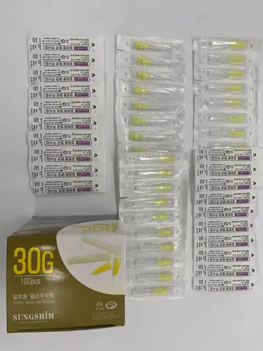 Imagen 2 del producto 30G 4mm/13mm/25mm aguja pequeña indolora belleza Facial coreana jeringas ultrafinas agujas herramientas para párpados