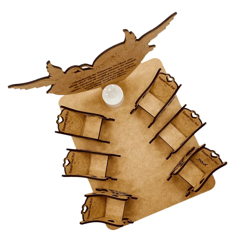 

1Pcs Wood Craft Chair Decor Christmas Memorial Ornament DIY Desktop Decoration Festive Atmosphere Electric Light Feature