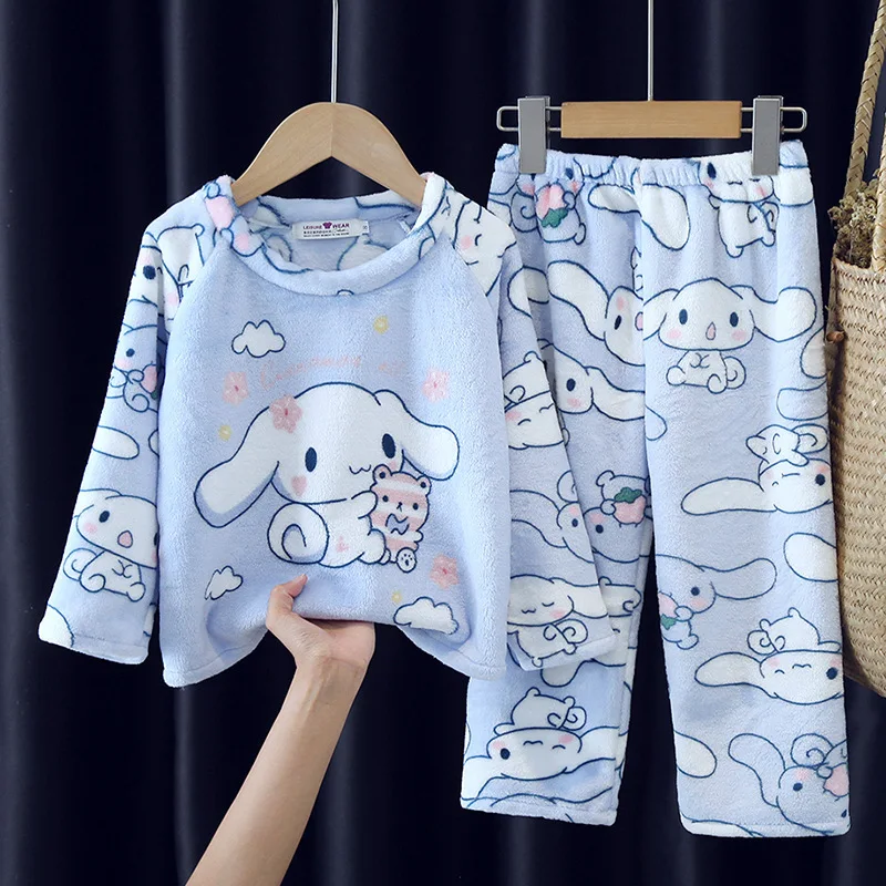 Kinder-Unterwäsche-Set mit Winter-Velours und Dicker, Lässiger, Warmer Schlafbekleidung – Detail 4