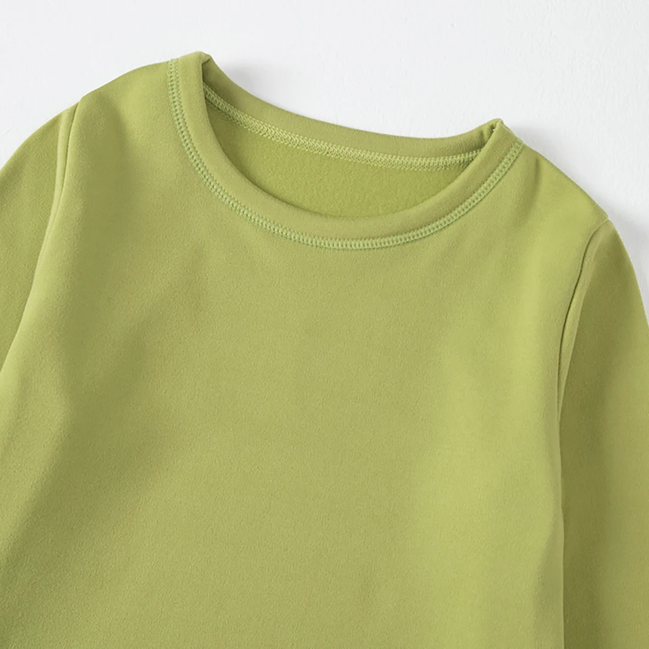 2-teiliges Herbst- und Winter-Set für Kinder, einfarbig, einfach, mehrfarbig, warme Unterwäsche für Jungen und Mädchen, modisches Home-Base-Shirt – Detail 24