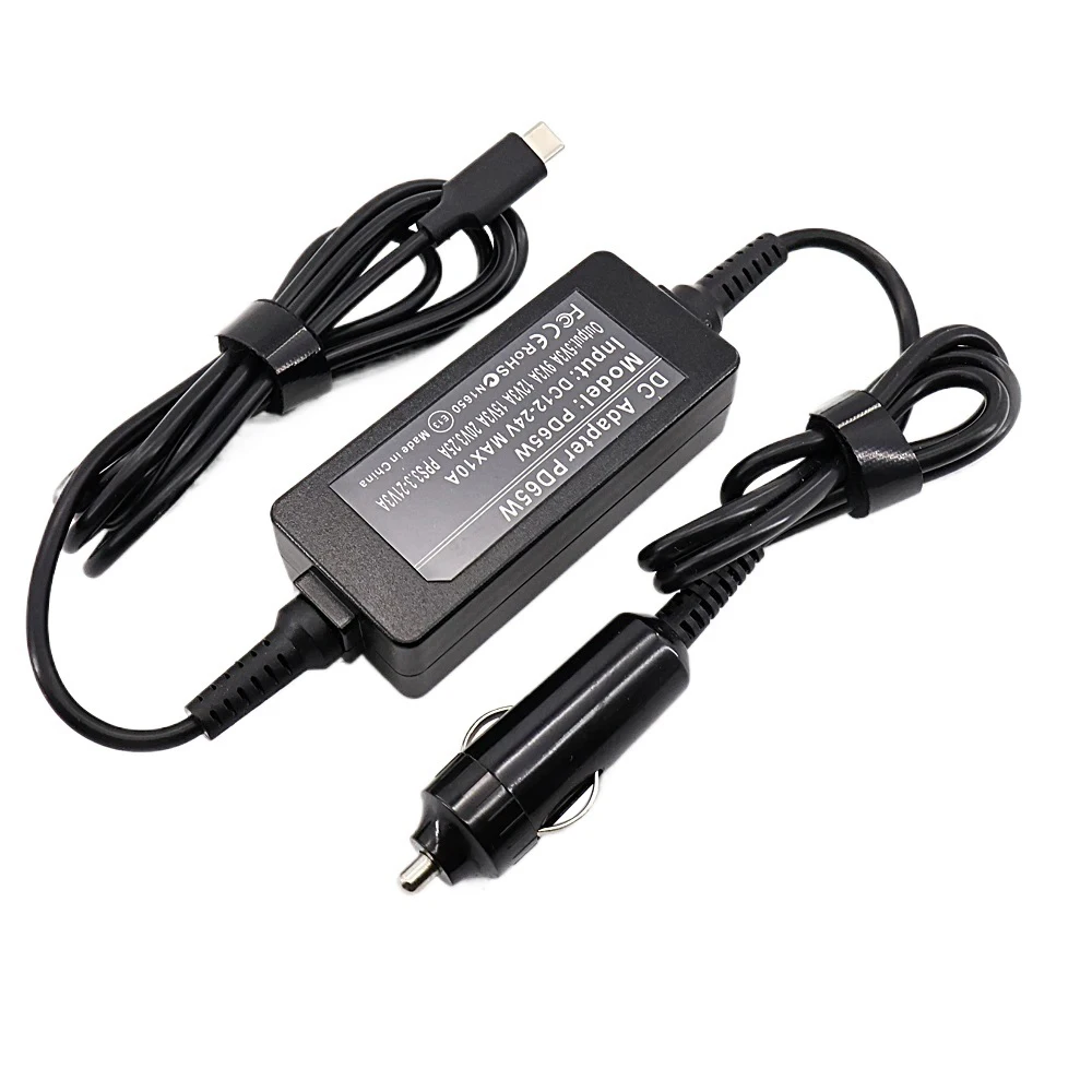 P P ​ D65w 20v3.25a tipo c carregador de carro universal 12v-24v usb c portátil dc adaptador de alimentação para macbook lenovo hp asus samsung notebook