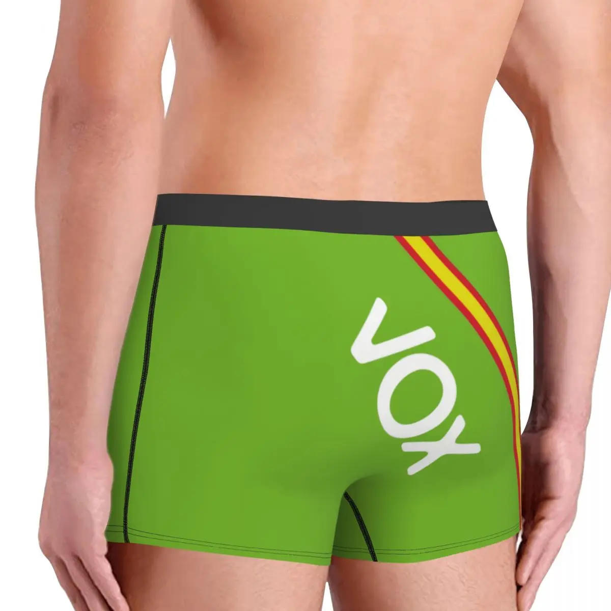 Spain Vox Stripe Flag Boxer Shorts For Men Sexy 3D Print Spanish Political Party Underwear Panties Briefs Breathable Underpants