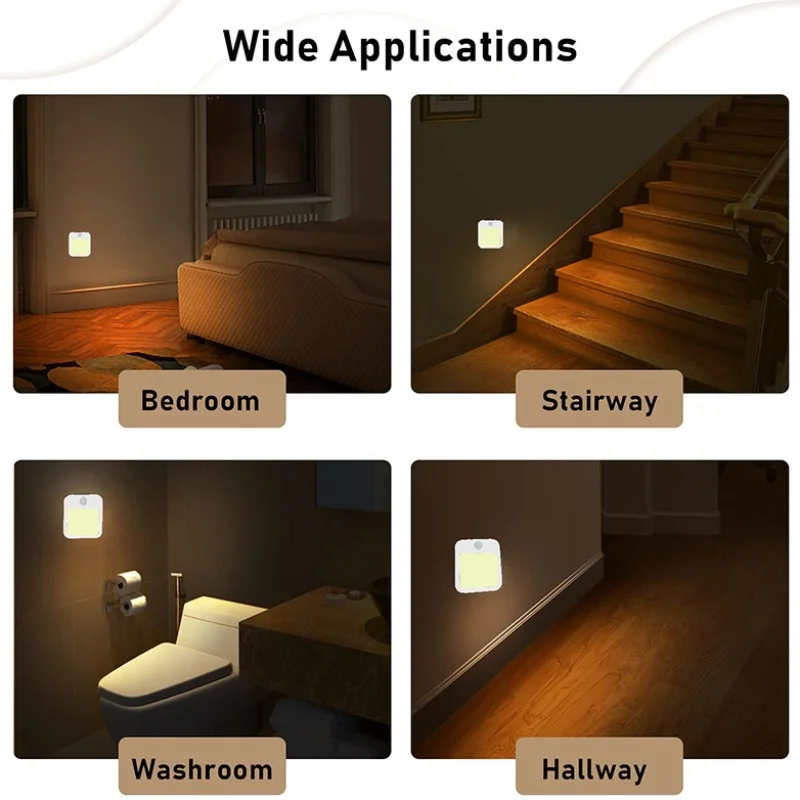 Night Light With Motion Sensor EU Plug In Dimmable Cabinet Light For Baby  Bedside Bedroom Corridor Wireless Night Lamp Lighting