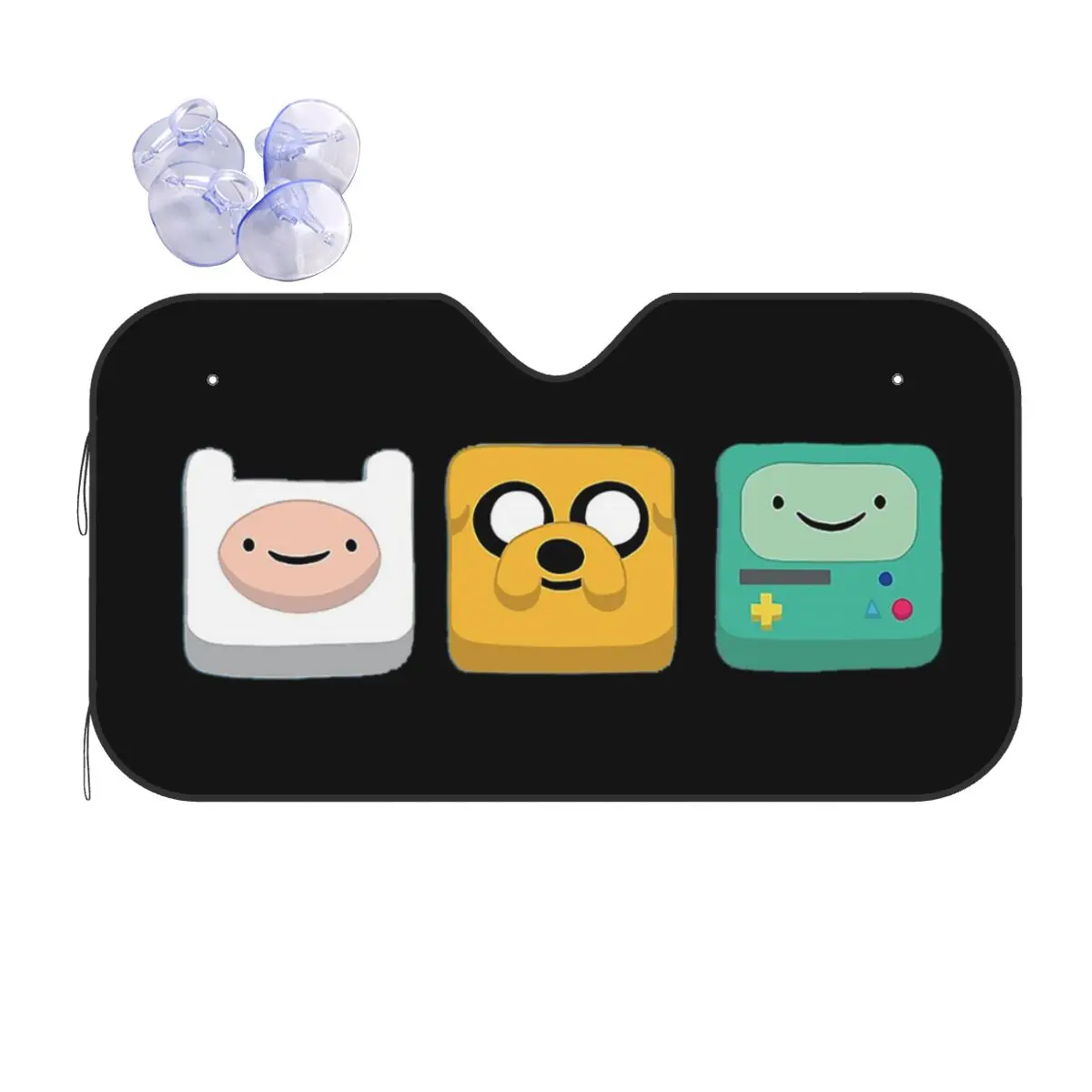 

Jake, Finn And Bmo Sunshade Windscreen Car Front Windshield Window Sun Visor Accessories Covers