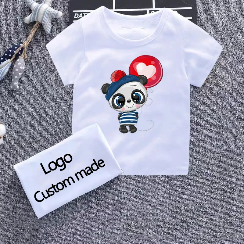 Camiseta divertida con diseño de Panda bonito de dibujos animados de verano para niños, camiseta para niños, ropa para niñas