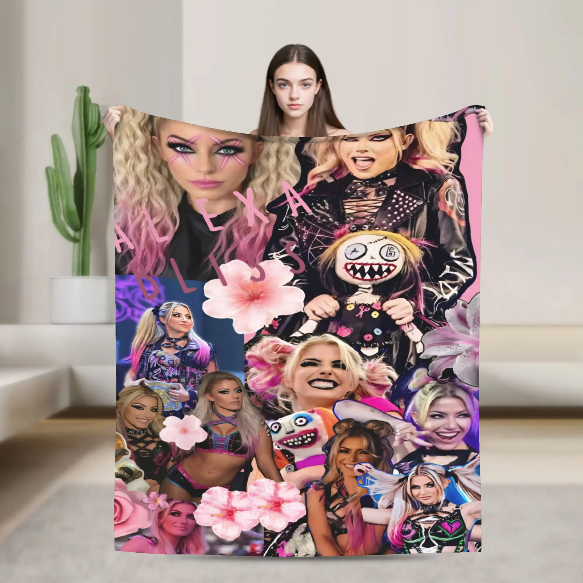 Alexa Bliss wrestler Blanket Multiple Sizes Soft Fuzzy Plush  Throw Blankets for Sofa Couch and Bed