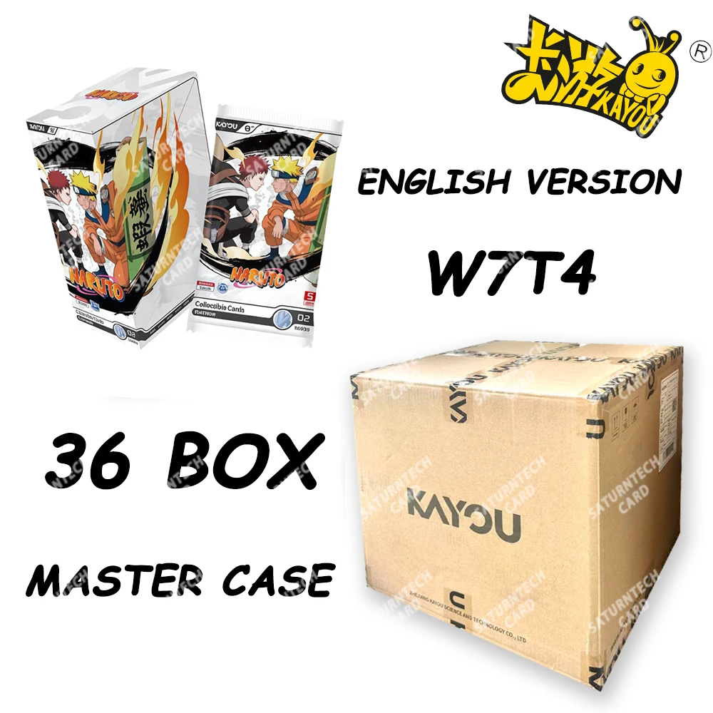 

Wholesale KAYOU Naruto Card T4W7 Master Case 36 Box English Smriti Collectible Card Jin Chapter Sasuke Anime Game Gift For Kids