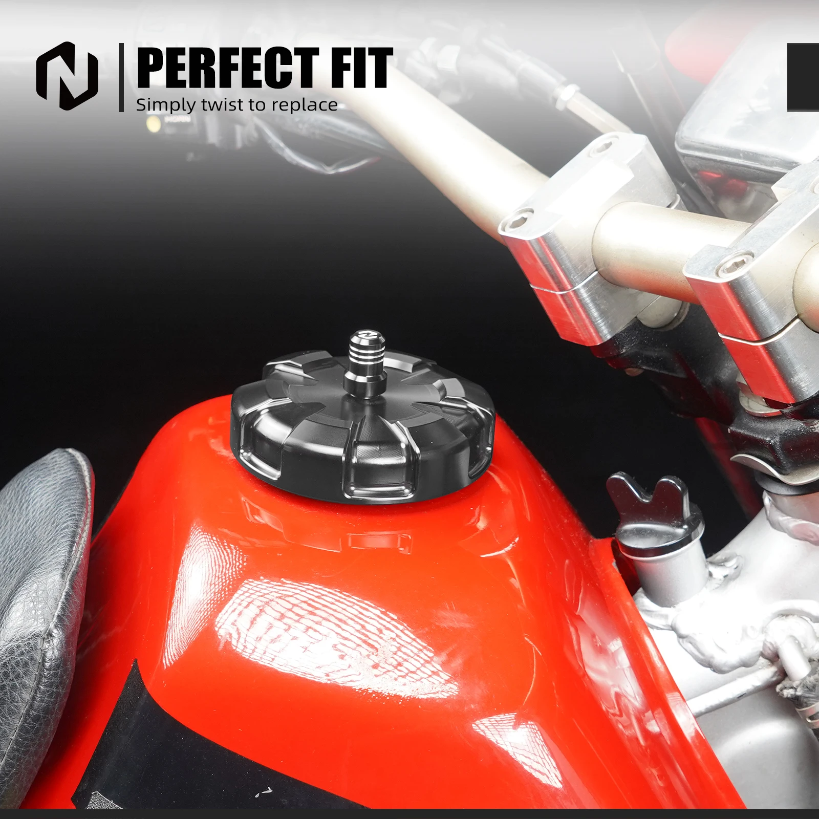 NICECNC For Honda XR650L 1993-2025 Fuel Tank Cap Premium Material Keyless Design Billet Aluminum Motorcycle Gas Cap
