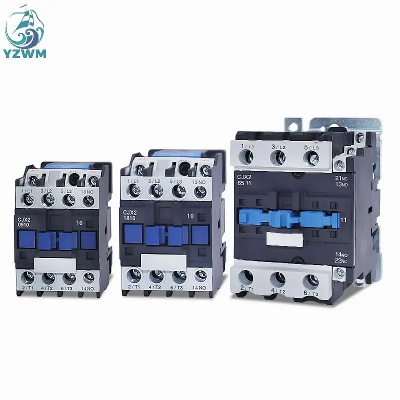 YZWM AC قواطع CJX2-1810 1801 9A غير ثلاث مراحل DIN السكك الحديدية الطاقة 24 فولت 36 فولت 110 فولت 220 فولت 380 فولت