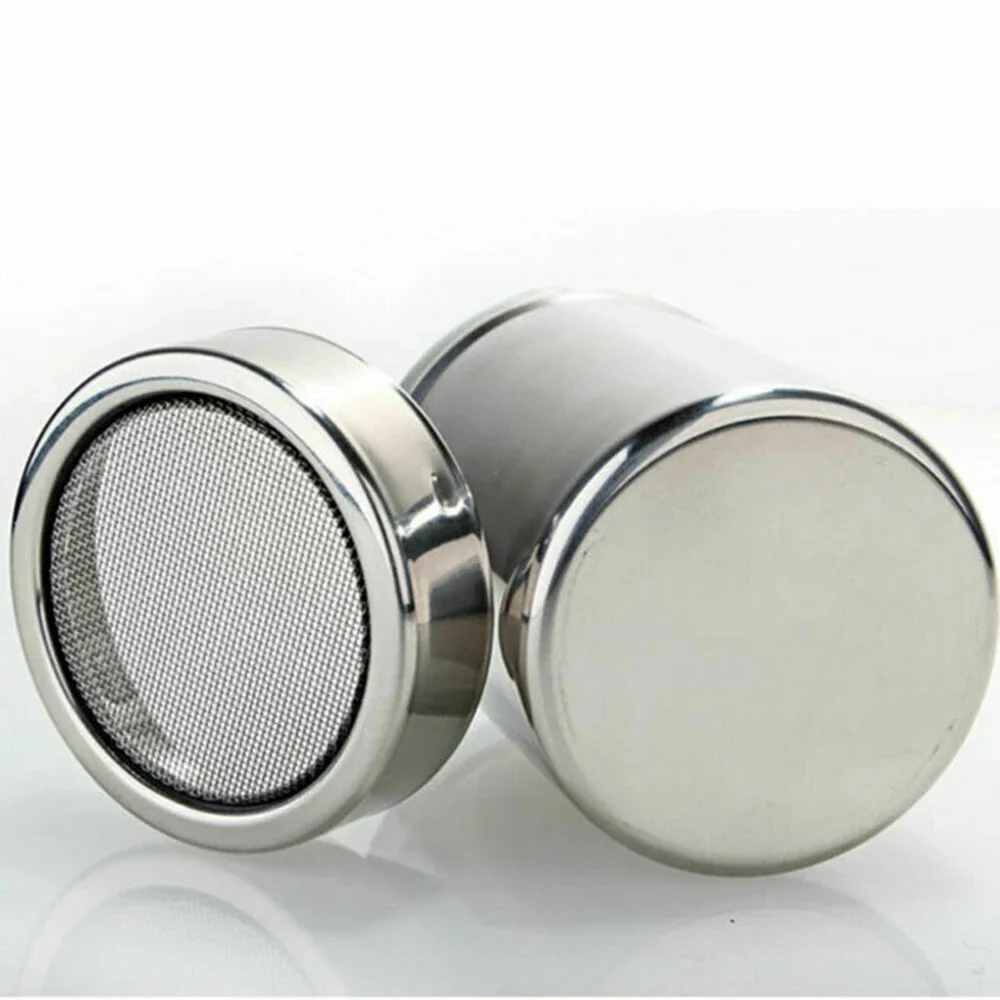 Shaker à café en acier inoxydable, sucre glace, cacao, farine, pot à épices, shaker à chocolat, plumeau, cafetière, 73DIY, 2 pièces