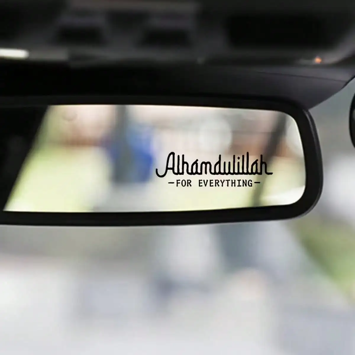 Grateful Phrase Vinyl Sticker, Stylish Cursive for Car Mirror