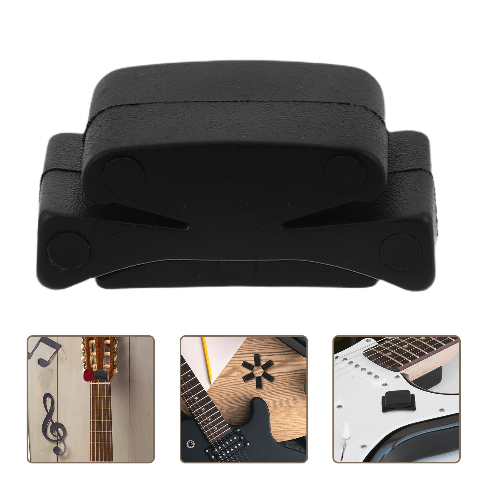 

6 Pcs Guitar Accessory Set Plectrum Holder Fix on Headstock Clip Ukulele Pick Bracket Rubber Holders