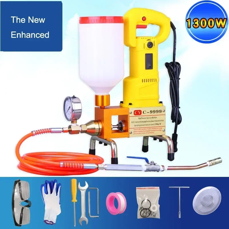 High Pressure Grouting Plugging Machine 1500W Grouting Waterproof Leak Repair Injection Machine Perfusion Machine