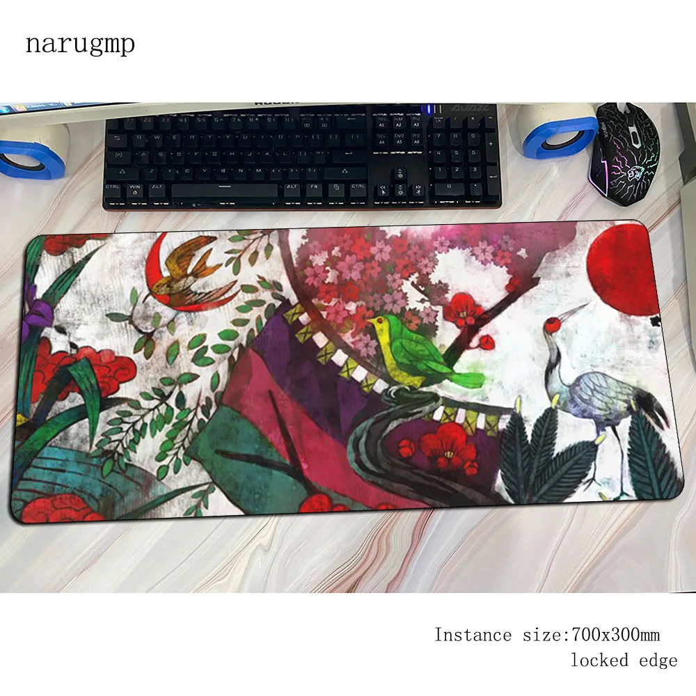 Oriental Mouse Pad Mousepads Winter 700x400x4mm Gamer Gaming Mousepad Gamer Sakura Blossom Pads Keyboard Pc Pad