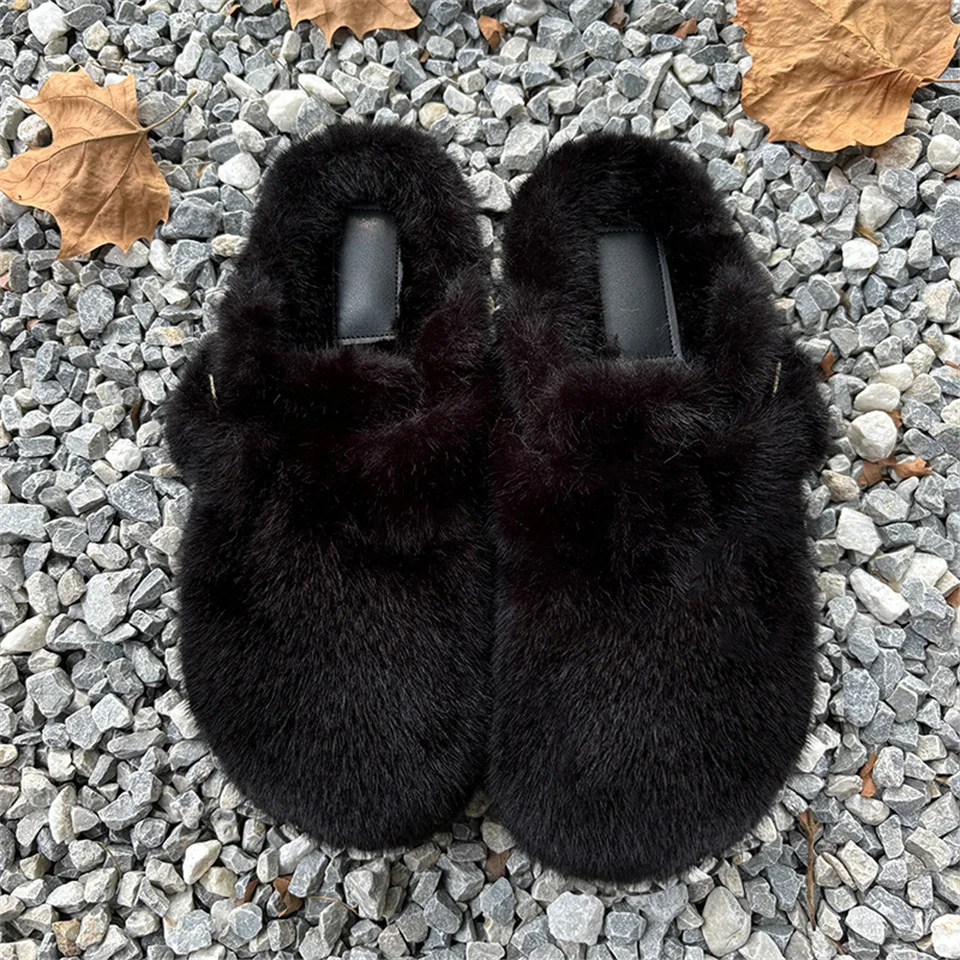 موضة نعال قماش فو الفراء النساء الشتاء عدم الانزلاق قباقيب البغال السيدات أحذية امرأة birkenstoks bosten في الهواء الطلق نِعال من الفراء