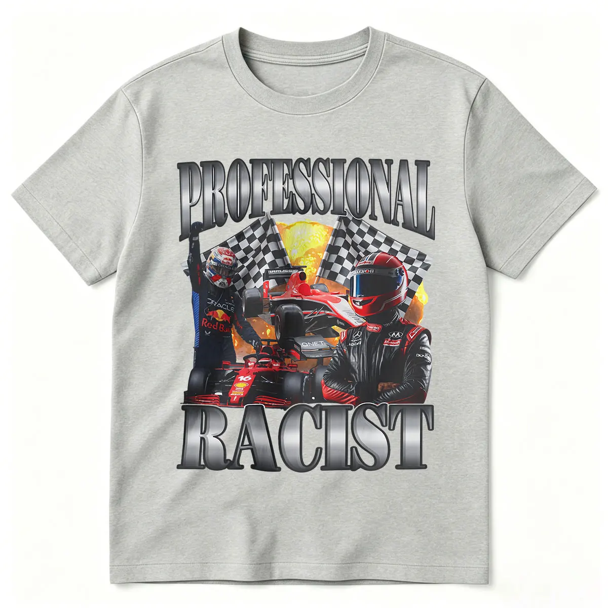 Professional Racer Graphic Print T-Shirt Funny Racing Meme Men's Women Fashion Short Sleeves T-shirts Cotton Oversized T Shirts