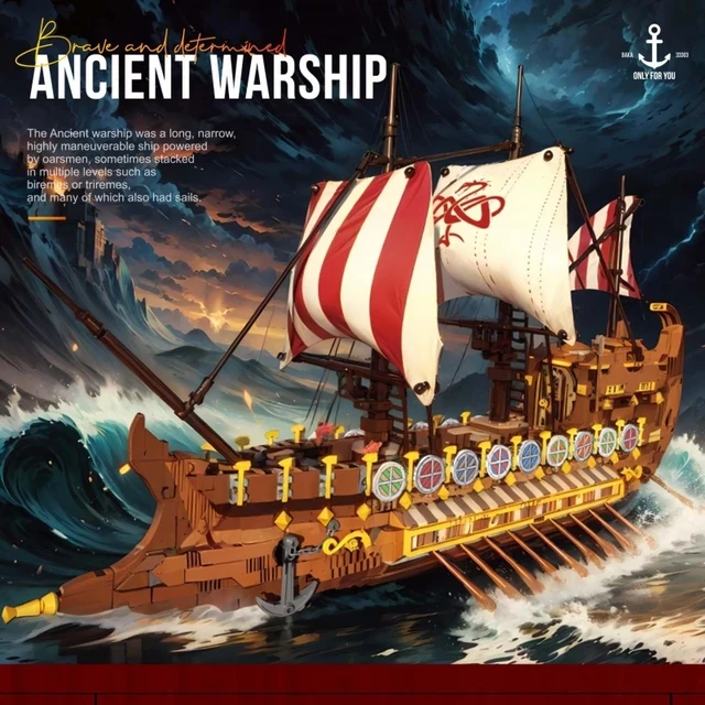 New 33303 2073pcs MOC Idea Retro Ship Viking Warship Building Blocks Assembling Boat Bricks DIY Toys for Boys Christmas Gift Set