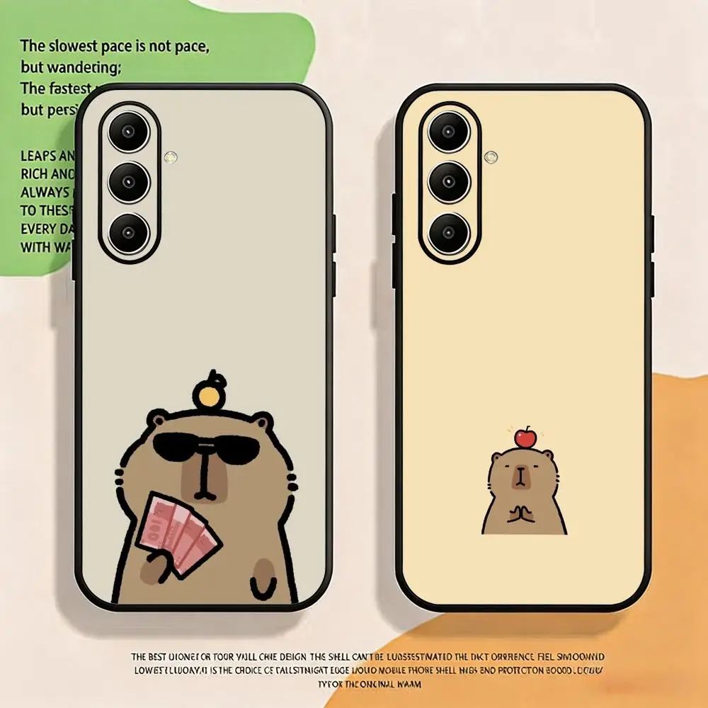 Hot cool Popular anime cute Kapibal Phone Case For Samsung Galaxy S26 S25 S24 S23 S22 S21 S20 Plus Ultra Note20 Soft Black