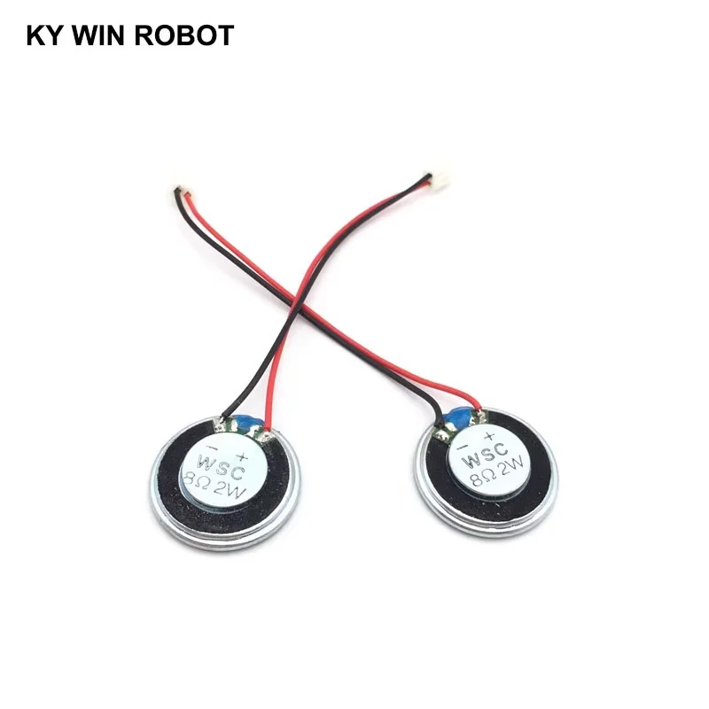 2pcs New Ultra-thin speaker 2 ohms 8 watt 2W 8R speaker Diameter 28MM 2.8CM thickness 5MM with PH2.54 terminal wire length 10CM