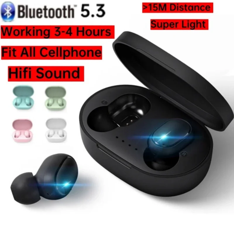 A6S TWS 5.0 Wireless Bluetooth Earphones Sport Earbuds Wireless Earphones Bluetooth Headset with Mic for XiaomiHuawei Smartphone 