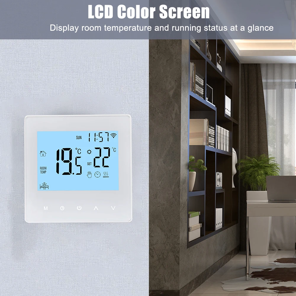 Smart Tuya WiFi Thermostat 3A/16A Digital Programmable LCD Display Electric/Water Underfloor Heating Temperature Controller