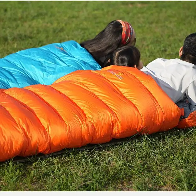 Wing Shi envelope down sleeping bag removable cap unfolded can be spliced into