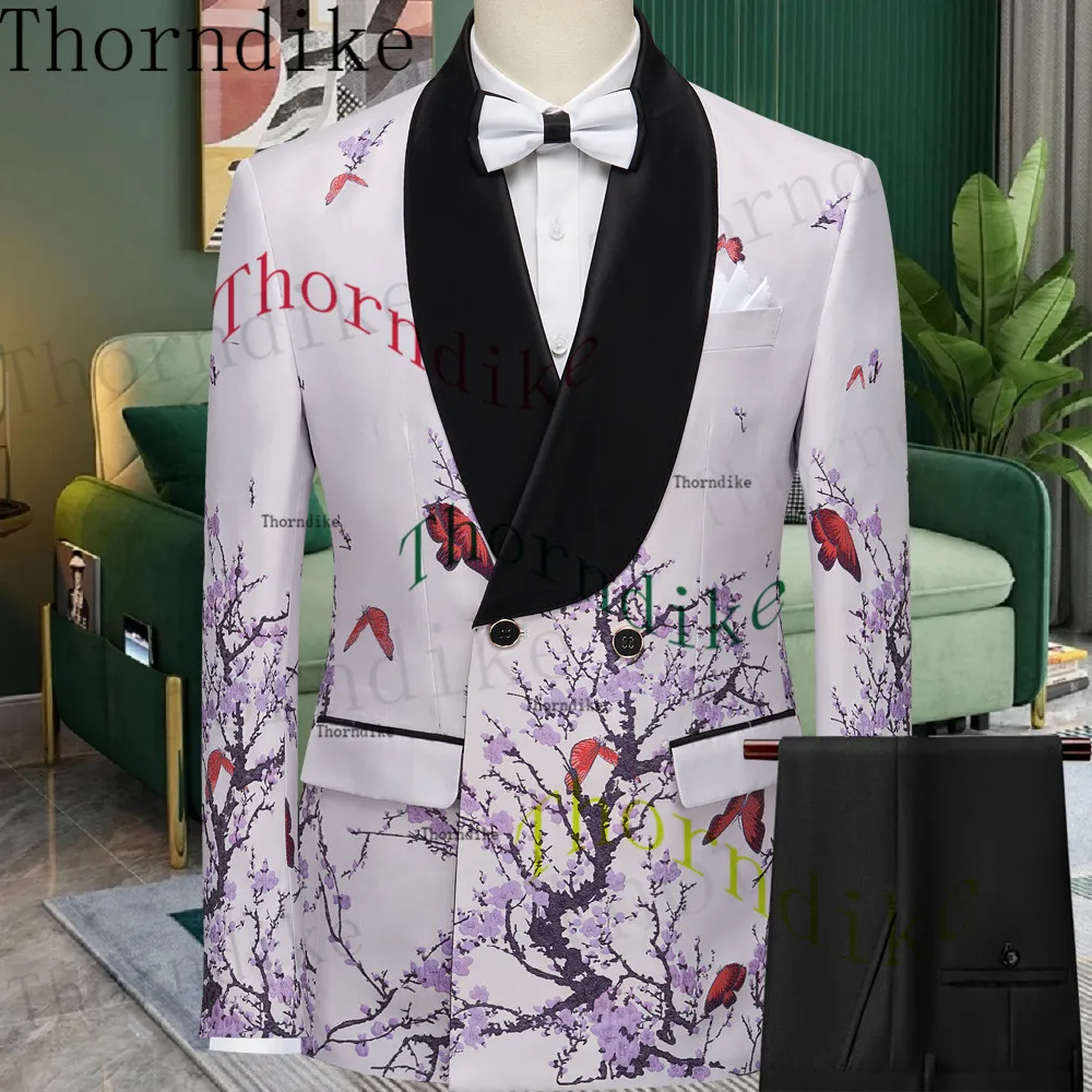 

Thorndike Groom Wear 3 Pieces Men Suits 2023 Slim Fit Peak Lapel One Button Tailor Made Terno Masculino (Jacket+Pants+Vest）