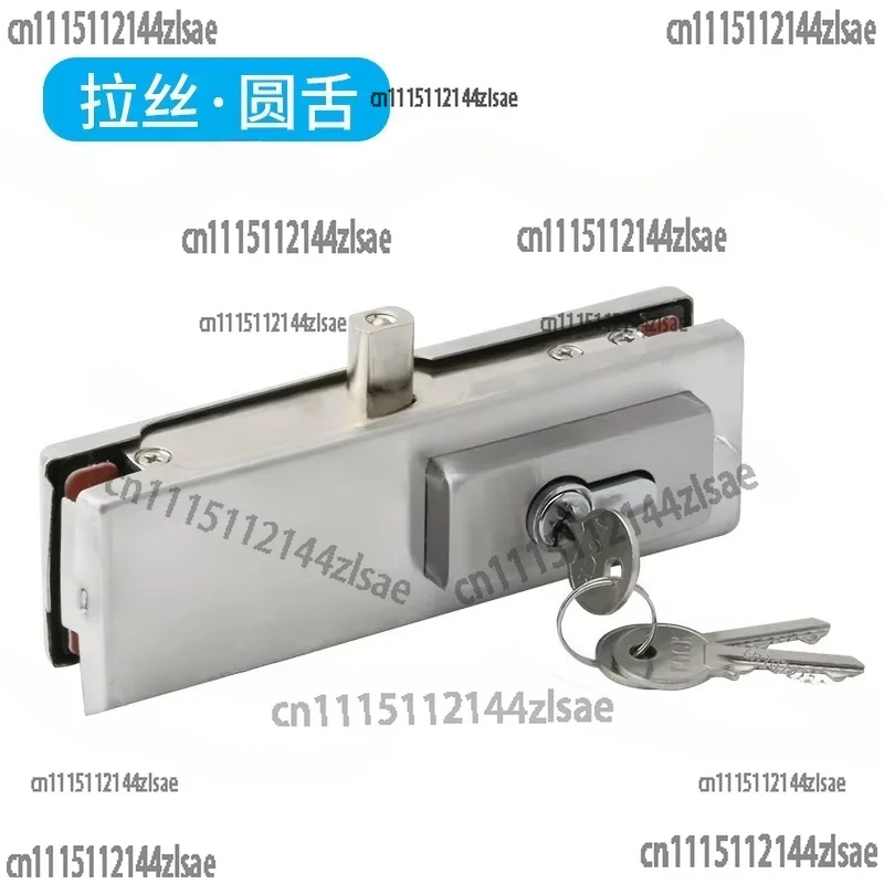 Reinforced Glass Door Bolt Floor Latch Brushed Stainless Steel No Punching Fitting