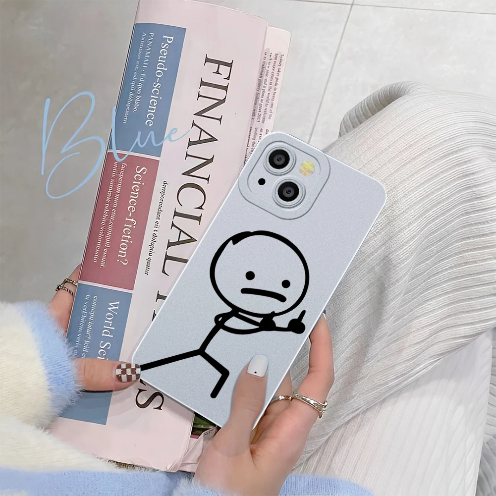 Cartoon Matchman Phone Case For iPhone6 7 11 12 13 14 Pro Max XR XS X  Plus MINI Shockproof Matte Cover