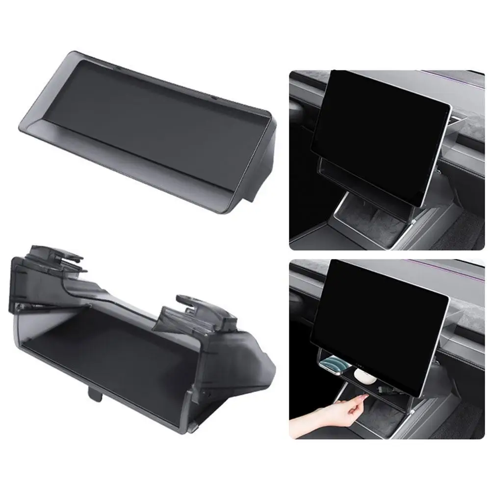 

For Tesla Model Y Juniper Highland Under-Screen Hidden Storage Box ABS Magnetic Storage Tray Interior Accessories