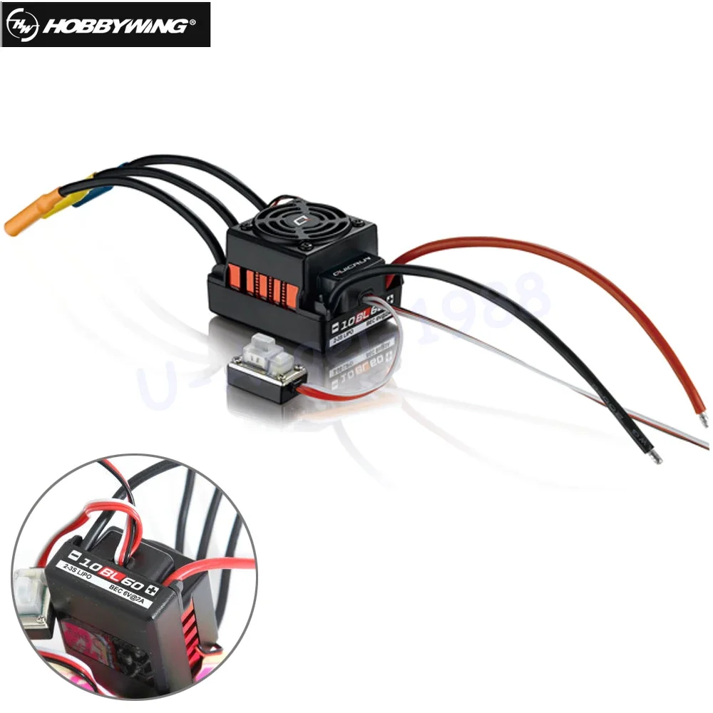 

Hobbywing QuicRun-WP-10BL60 Sensorless Brushless Speed Controllers 60A ESC for 1/10 Rc Car