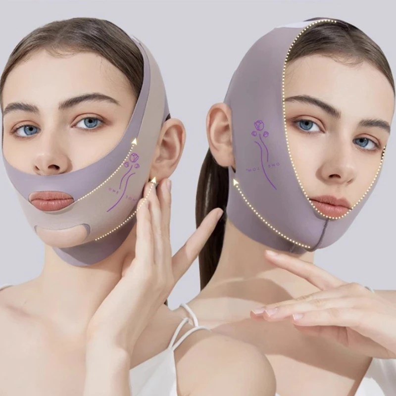 Bandage facial en V réglable, ceinture de levage, double ruisseau, sculptant le visage, masque de sommeil, outil de soin de la peau, bandes de levage, SAP