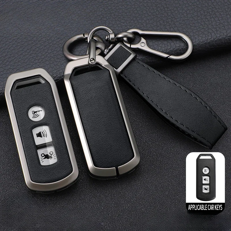 Alloy Leather Key Case Cover Keychain For Honda Pcx 125 Forza 125 300 350 750 ADV Xadv Super Cup SH150i SH300 Sh125 XAV Xlov SH