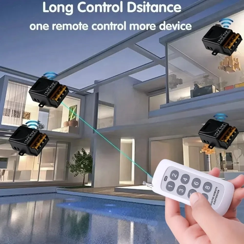 KEBIDU RF 433 МГц 110 В 220 В 230 В легкий пульт дистанционного управления беспроводной передатчик 30A релейный приемник для вентилятора водяного насоса