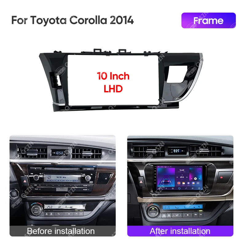 QSZN 10 Inch Car Radio Fascia Frame For Toyota Corolla/Levin 2014 2015 2016 2017 2018 Dash Trim Kit Panel Car Radio DVD Frame