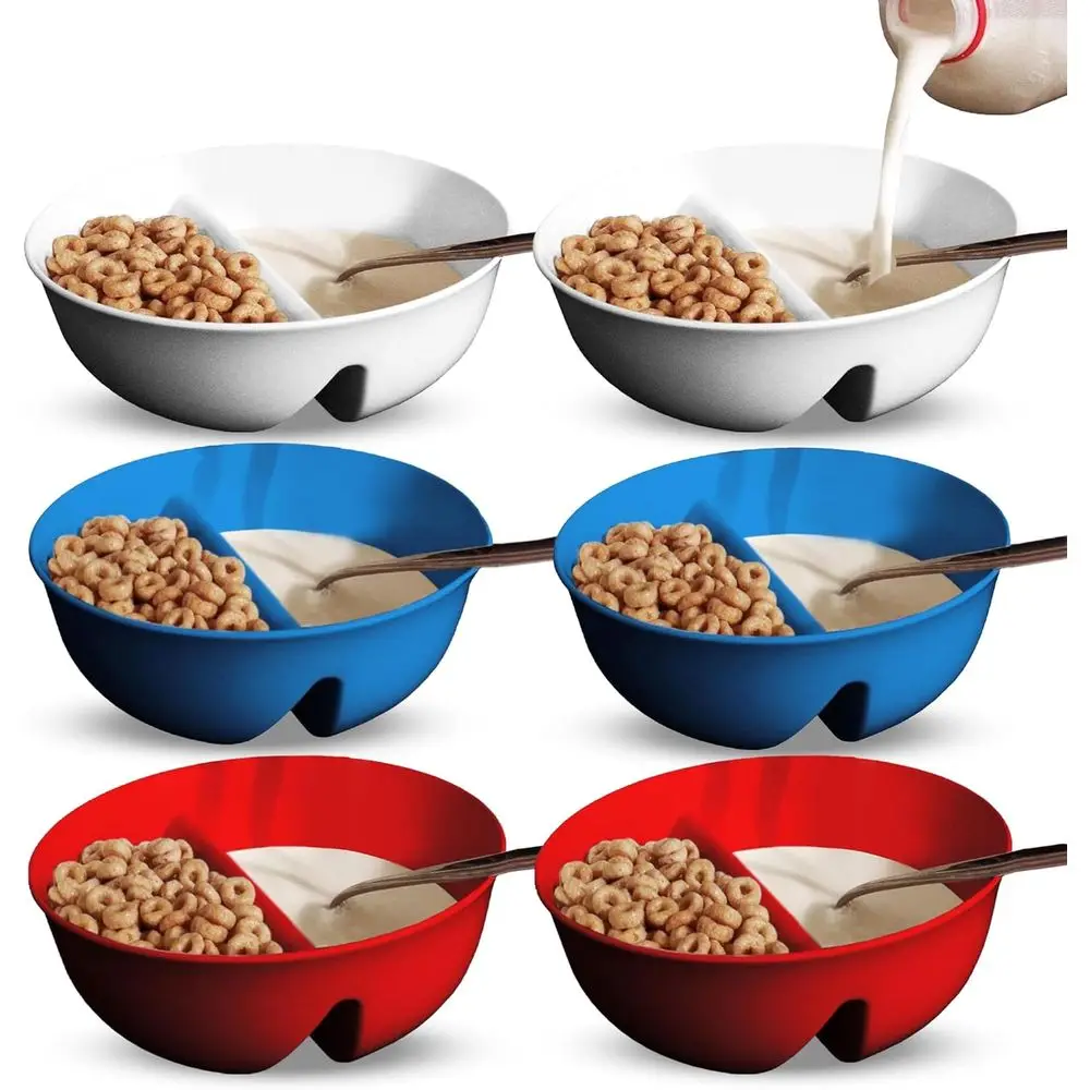 

Миска для хлопьев, предотвращающая их пропитывание жидкостью - сохраняет хрусткость | Без BPA | Подходит для микроволновой печи | Идеально подходит для мороженого, йогурта, топпингов и многого другого - W