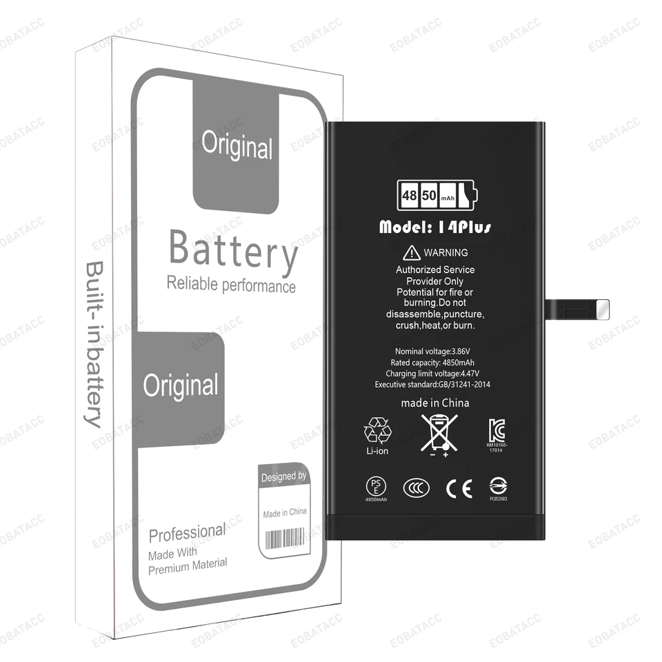 Batería de diagnóstico 100% nueva, sin mensaje de error ni emergente para iPhone 14, 14 Pro Max, 14 Plus, repuesto + herramienta gratis 2