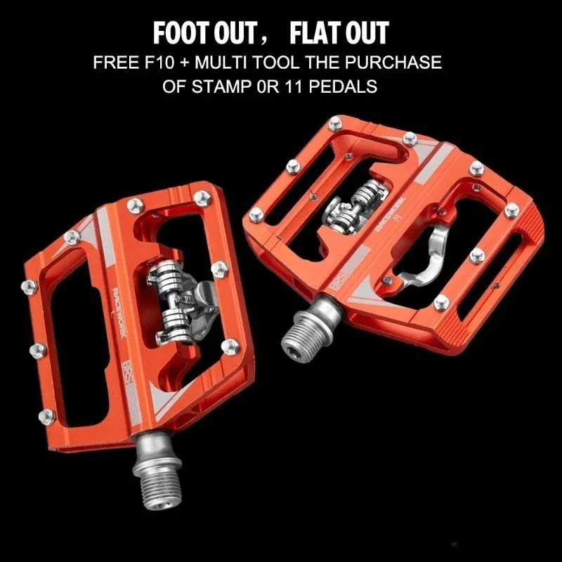 MTB Clipless Pedal Set Single Side Clip Compact Double Function Power Meter Pedalen Platform Mountain Bike Pedals SPD