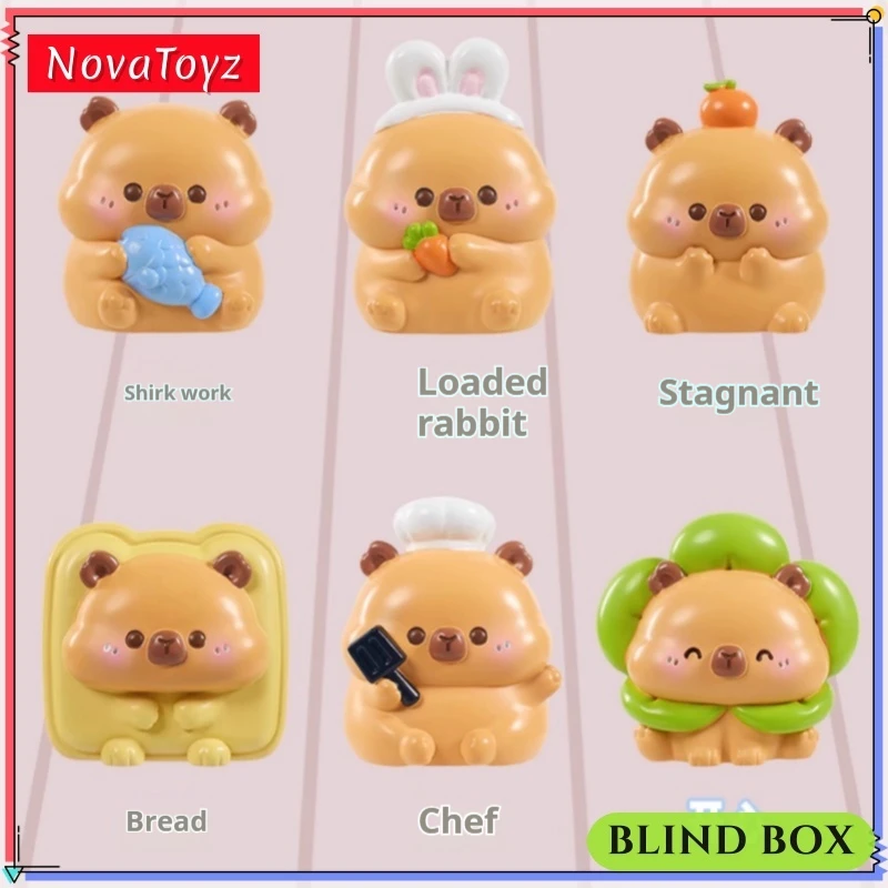 

Genuine Cute Capibala Spot Blind Box Decoration Office Workstation Desktop Decompression Trendy Play Doll Birthday Surprise Gift