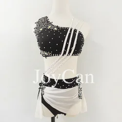 JoyCan vestido de baile lírico para niña, traje de baile de Jazz negro, ropa de Pole Dancing, entrenamiento de rendimiento