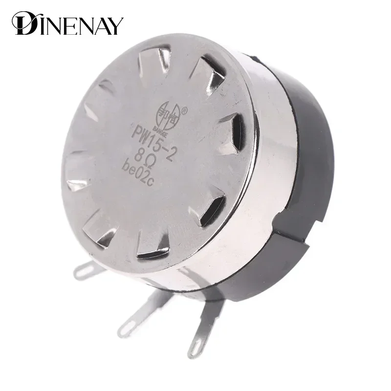 8 Ohm Potentiometer WX200 High Power 15W, Double-Wire Wound & 15mm Shaft-Length Audio Attenuator