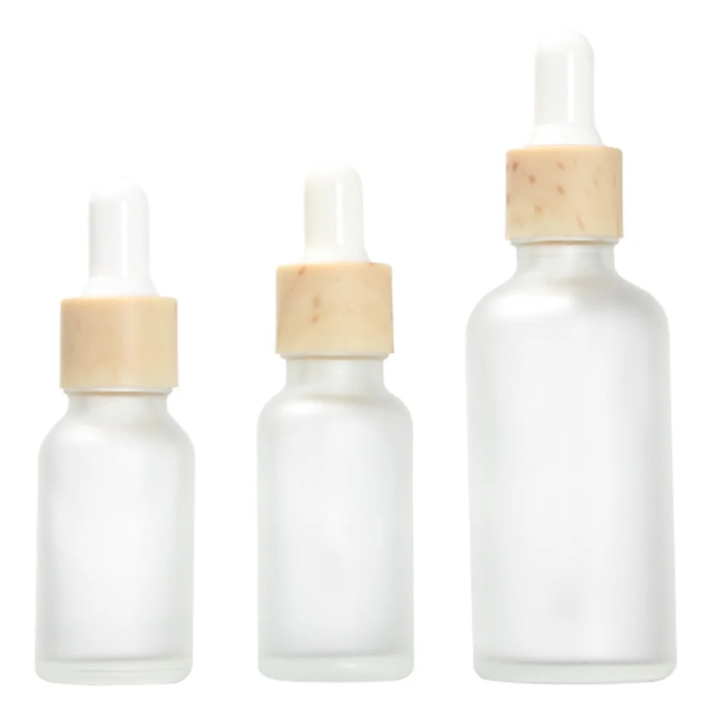 5 szt. Matowych szklanych butelek z zakraplaczem do kosmetyków, do rozdzielania produktów, wielokrotnego użytku, podróżne pojemniki na płyny, przenośne fiolki na olejki eteryczne i serum.