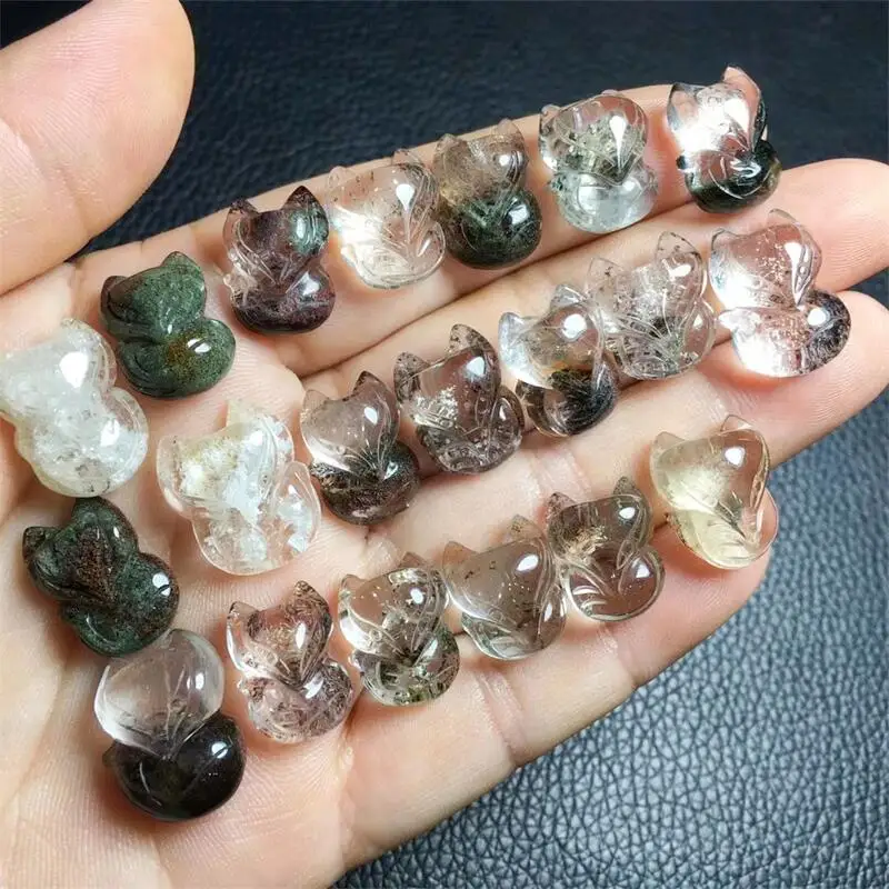 

3PCS Natural Color Garden Quartz Fox Pendant Crystals Healing Gemstone Reiki Jewelry Home Room Decor DIY Bracelet 13.8-15.7mm